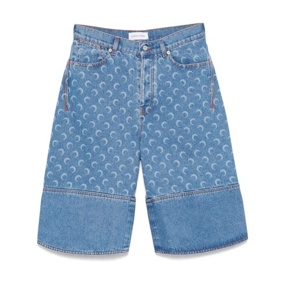 Marine Serre Blue Shorts - Denim Shorts Men